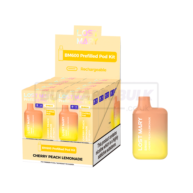 Cherry Peach Ice Lost Mary BM600 Prefilled Vape Kit 10 Pack