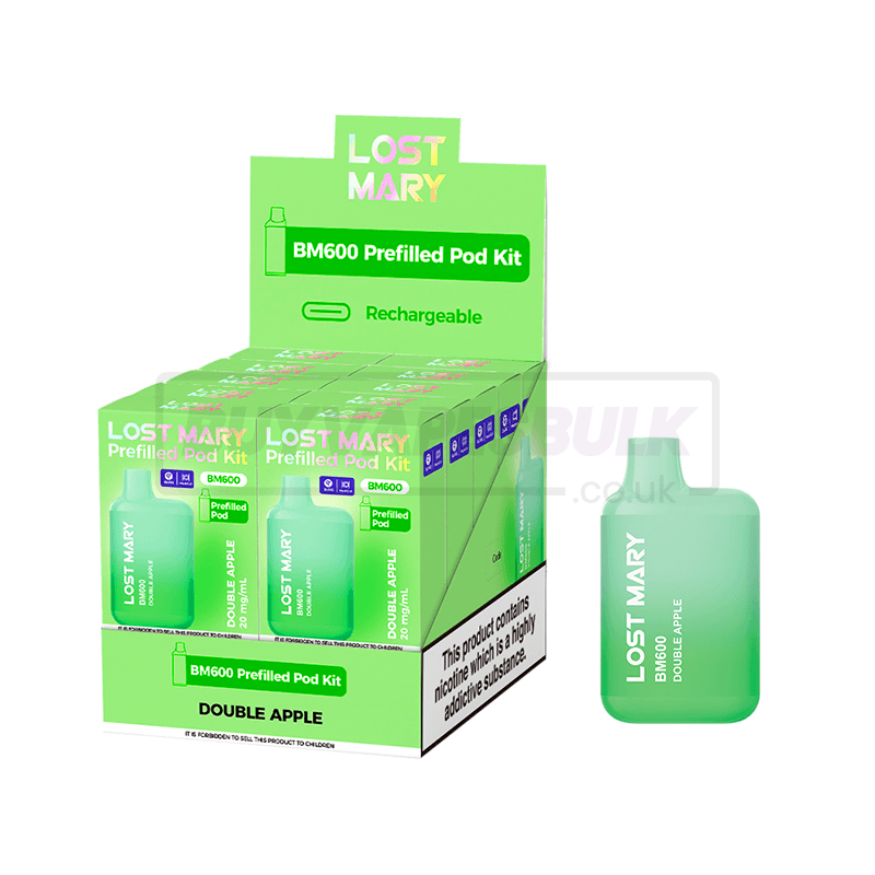 Double Apple Lost Mary BM600 Prefilled Vape Kit 10 Pack