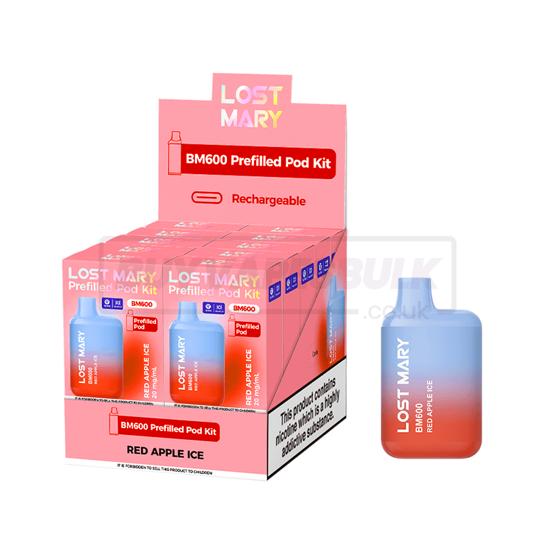 Red Apple Ice Lost Mary BM600 Prefilled Vape Kit 10 Pack