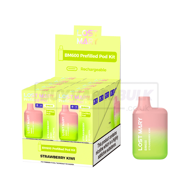 Strawberry Kiwi Lost Mary BM600 Prefilled Vape Kit 10 Pack