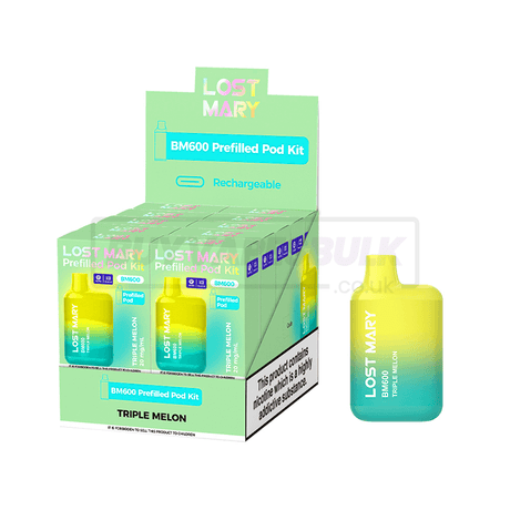 Triple Melon Lost Mary BM600 Prefilled Vape Kit 10 Pack