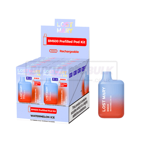 Watermelon Ice Lost Mary BM600 Prefilled Vape Kit 10 Pack