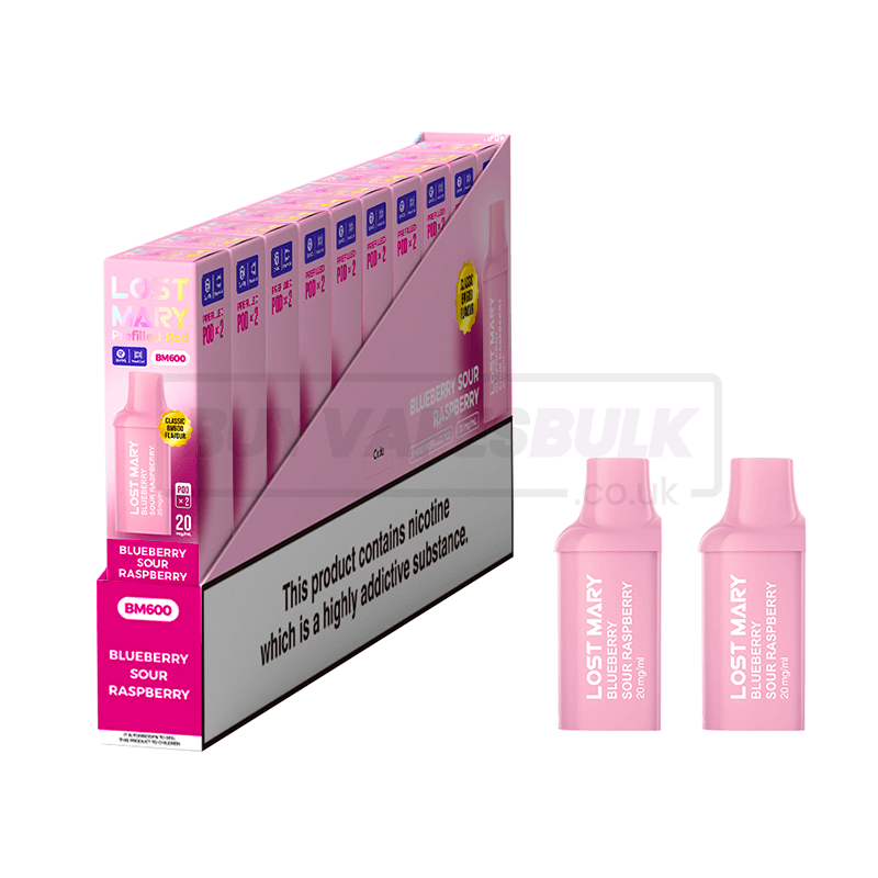 Blueberry Sour Raspberry Lost Mary BM600 Prefilled Pods 10 Pack