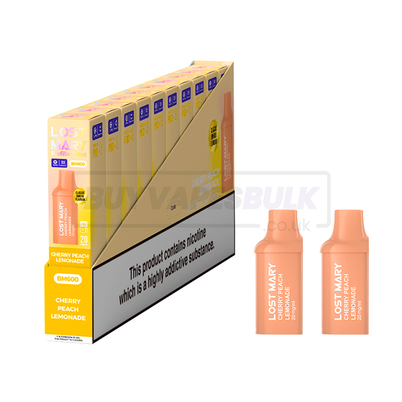 Cherry Peach Lemonade Lost Mary BM600 Prefilled Pods 10 Pack