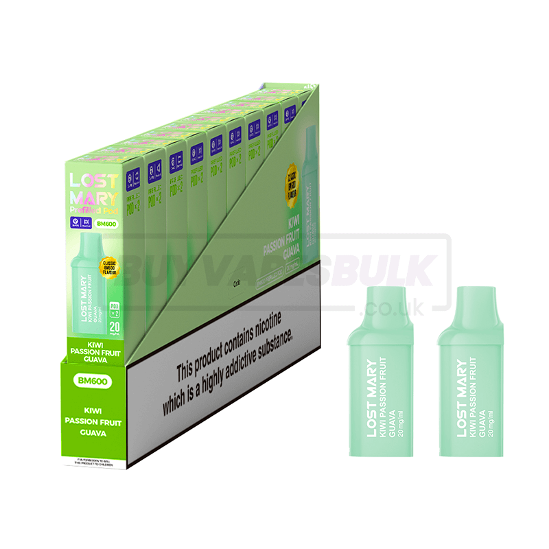 Kiwi Passion Fruit Guava Lost Mary BM600 Prefilled Pods 10 Pack
