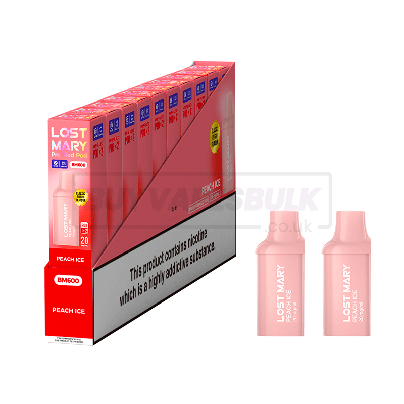 Peach Ice Lost Mary BM600 Prefilled Pods 10 Pack