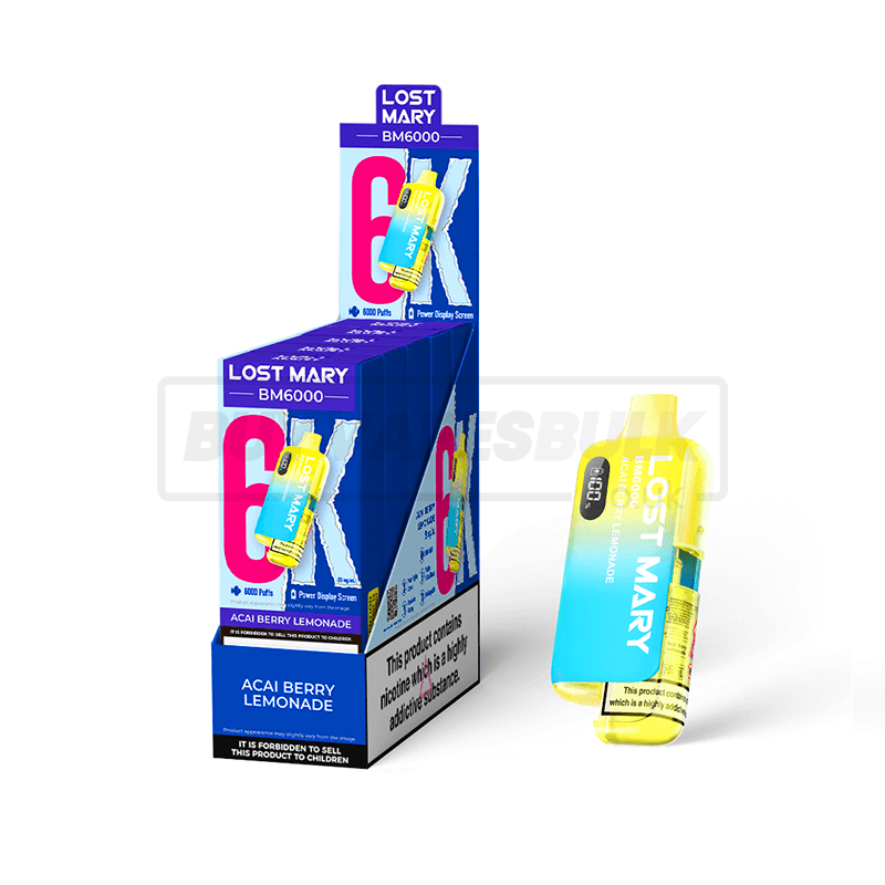 Acai Berry Lemonade Lost Mary Lost Mary BM6000 Prefilled Vape Kit 5 Pack