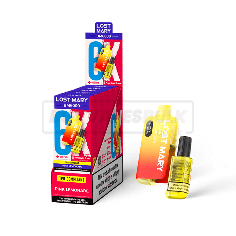 Pink Lemonade Lost Mary BM6000 Prefilled Vape Kit 5 Pack