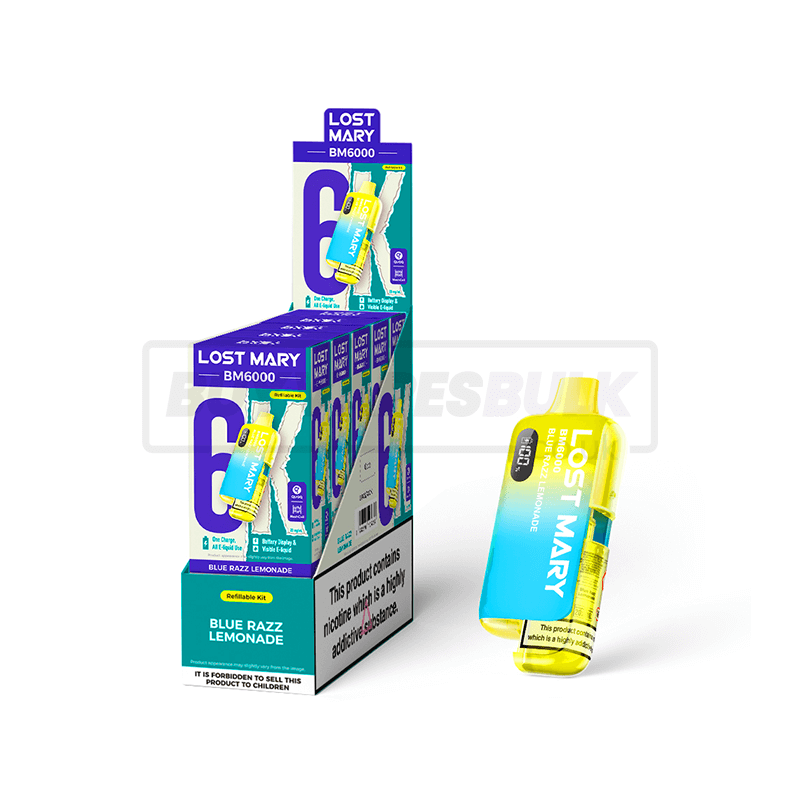 Lost Mary BM6000 Prefilled Vape Kit 5 Pack Blue Razz Lemonade