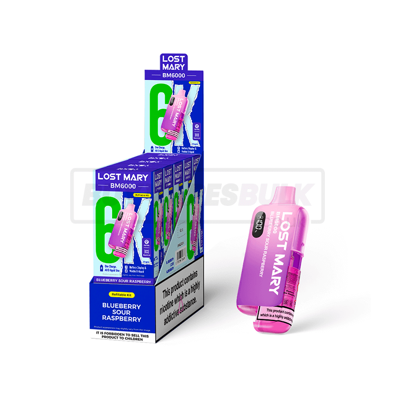 Lost Mary BM6000 Prefilled Vape Kit 5 Pack Blueberry Sour Raspberry
