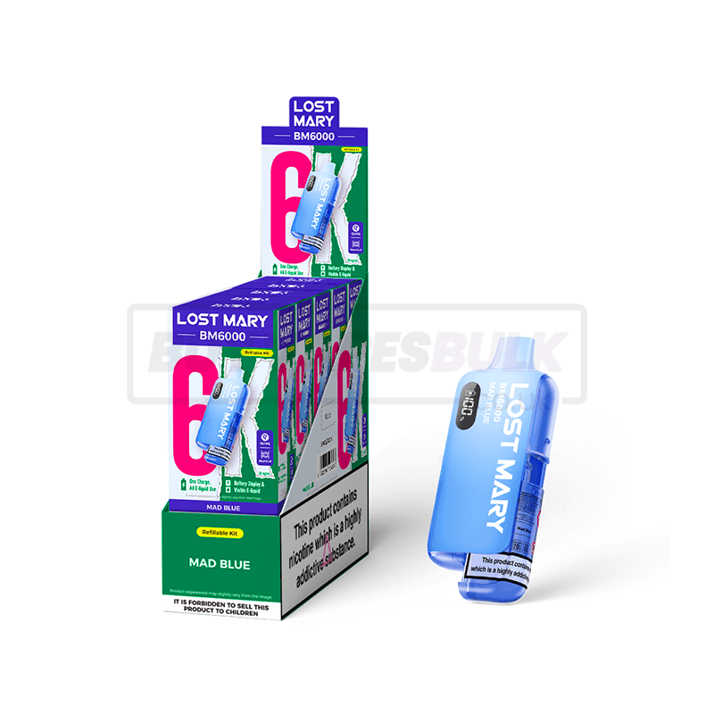 Lost Mary BM6000 Prefilled Vape Kit 5 Pack Mad Blue