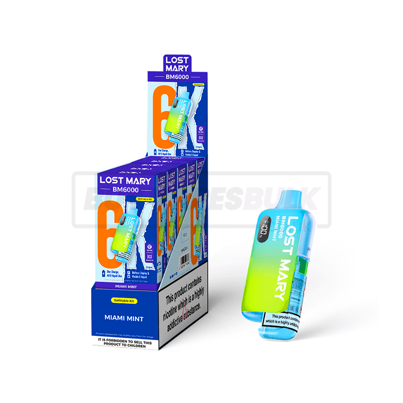 Lost Mary BM6000 Prefilled Vape Kit 5 Pack Miami Mint