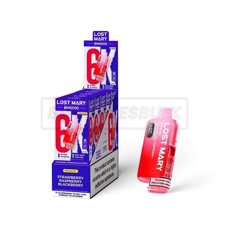 Lost Mary BM6000 Prefilled Vape Kit 5 Pack Strawberry Raspberry Blackberry