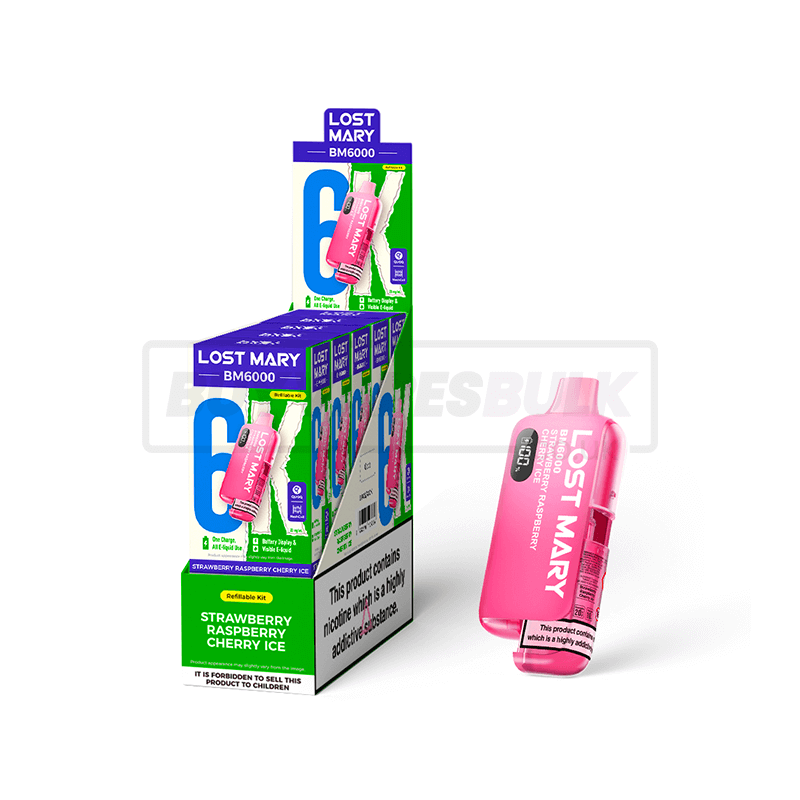 Lost Mary BM6000 Prefilled Vape Kit 5 Pack Strawberry Raspberry Cherry Ice