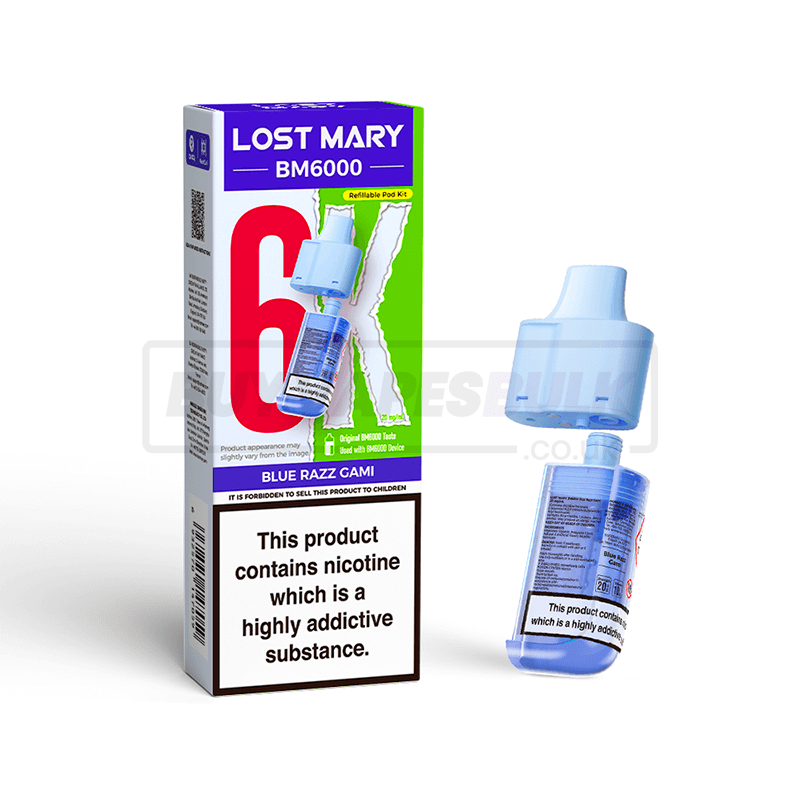 Blue Razz Gami Lost Mary BM6000 Prefilled Pods 5 Pack