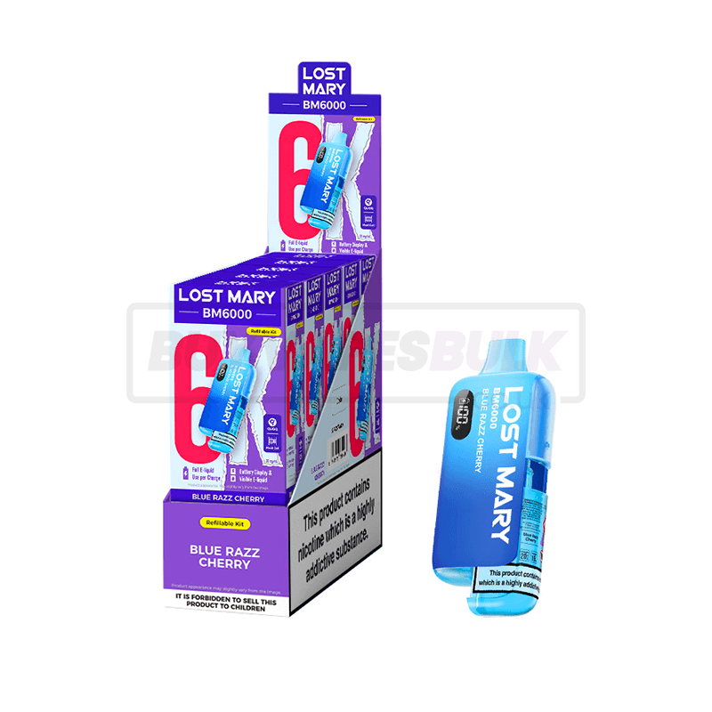 Blue Razz Cherry Lost Mary BM6000 Prefilled Vape Kit 5 Pack