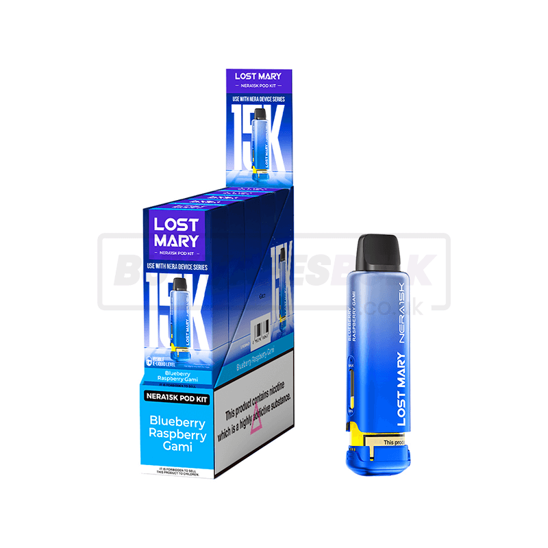 Blueberry Raspberry Gami Lost Mary Nera 15K Prefilled Pods 5 Pack