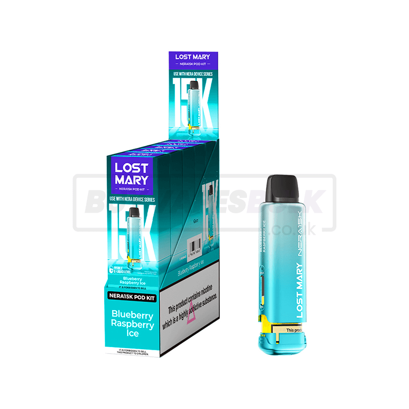 Blueberry Raspberry Ice Lost Mary Nera 15K Prefilled Pods 5 Pack