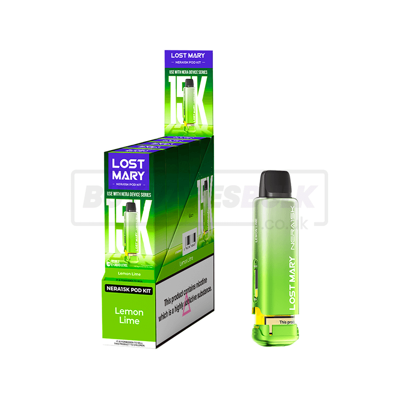 Lemon Lime Lost Mary Nera 15K Prefilled Pods 5 Pack