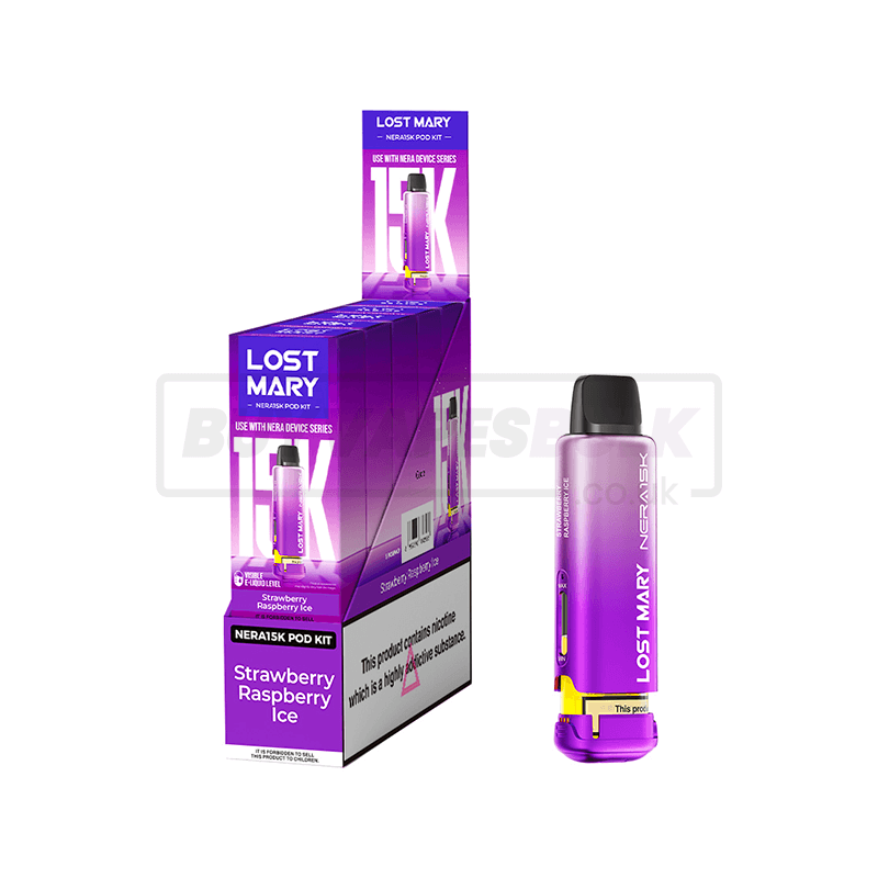 Strawberry Raspberry Ice Lost Mary Nera 15K Prefilled Pods 5 Pack