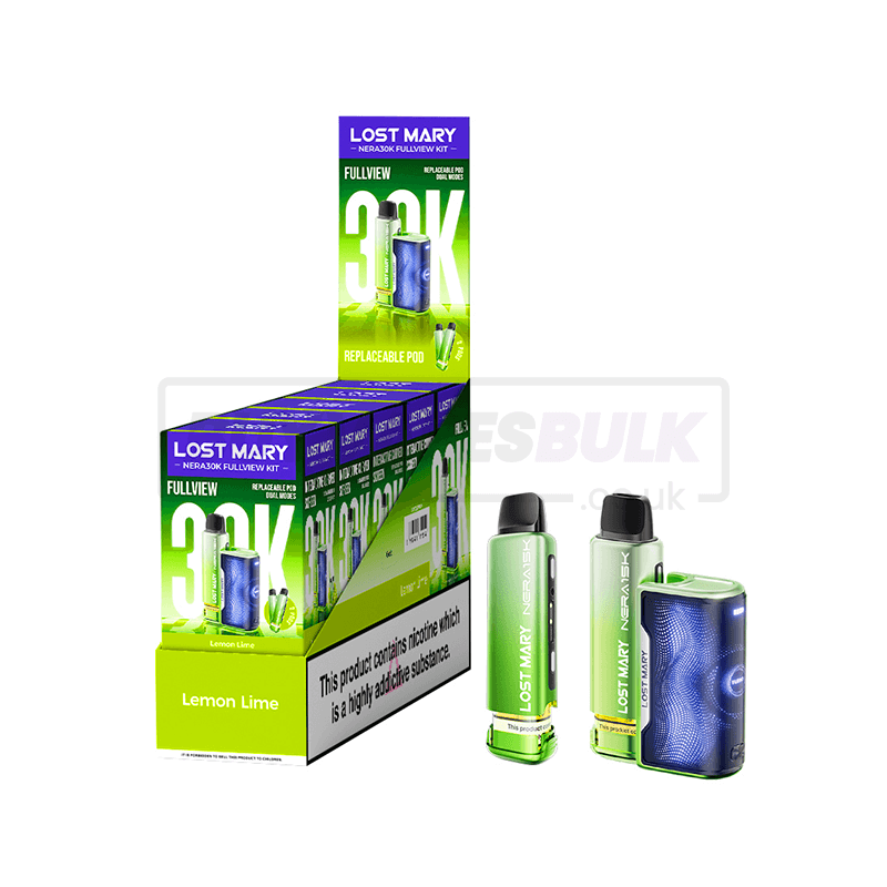 Lemon Lime Lost Mary Nera 30K Puff Prefilled Vape Kit 5 Pack