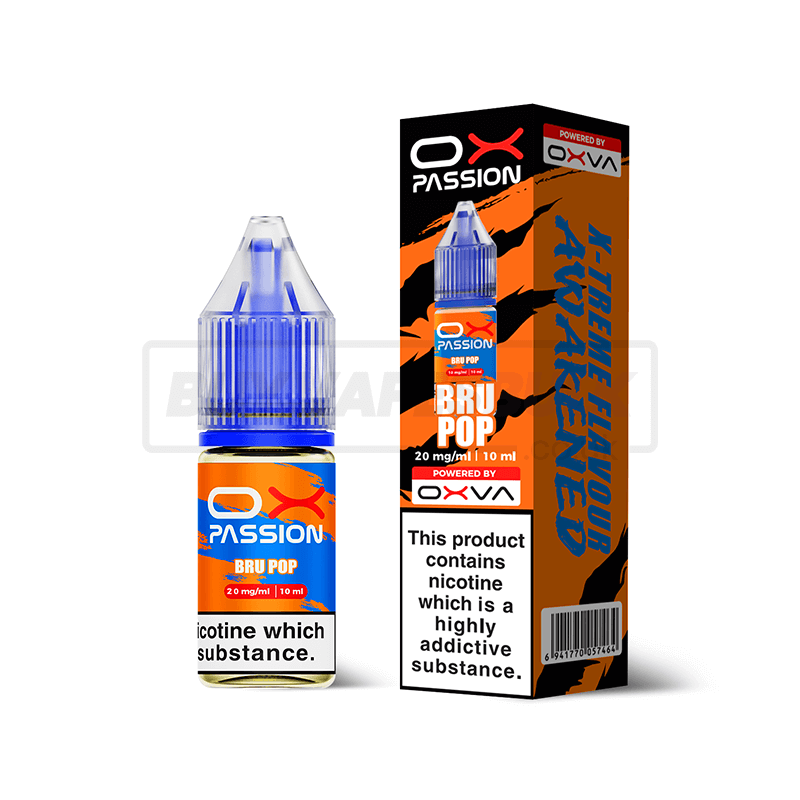 Bru Pop Oxva OX Passion Nic Salt E-Liquid Pack of 10
