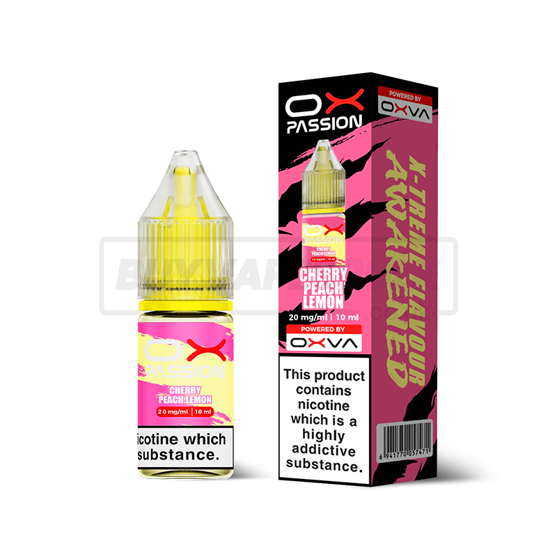 Cherry Peach Lemon Oxva OX Passion Nic Salt E-Liquid Pack of 10