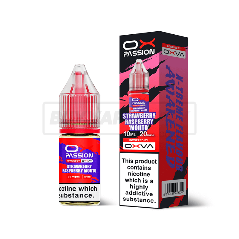 Strawberry Raspberry Mojito Oxva OX Passion Nic Salt E-Liquid Pack of 10