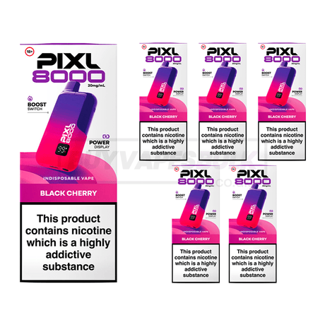 Black Cherry Pixl 8000 Prefilled Vape Kit 5 Pack