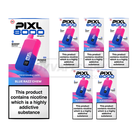 Blue Razz Chew Pixl 8000 Prefilled Vape Kit 5 Pack