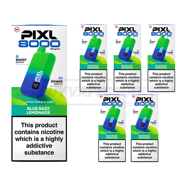 Blue Razz Lemonade Pixl 8000 Prefilled Vape Kit 5 Pack