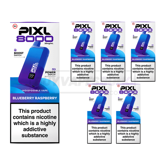Blueberry Raspberry Pixl 8000 Prefilled Vape Kit 5 Pack