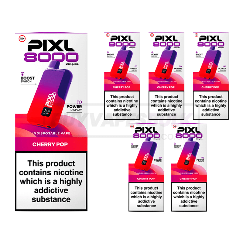 Cherry Pop Pixl 8000 Prefilled Vape Kit 5 Pack