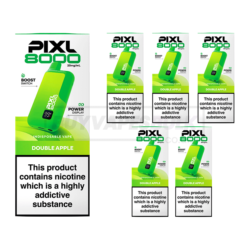 Double Apple Pixl 8000 Prefilled Vape Kit 5 Pack