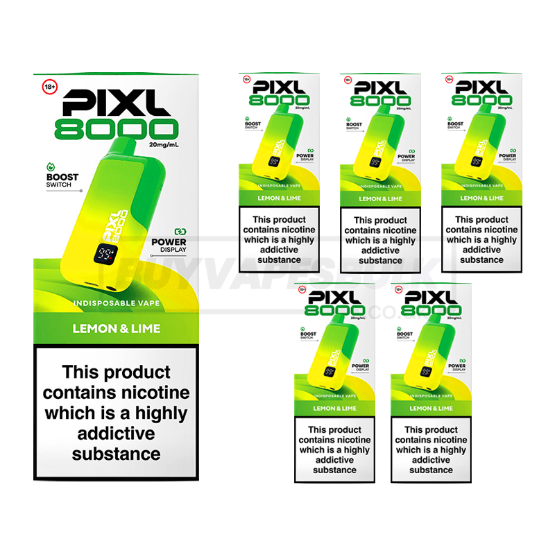Lemon Lime Pixl 8000 Prefilled Vape Kit 5 Pack