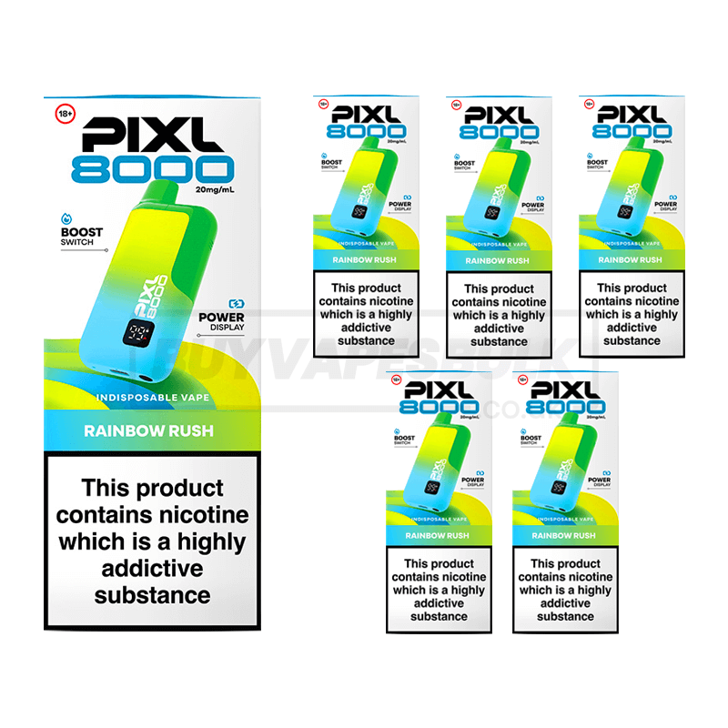 Rainbow Rush Pixl 8000 Prefilled Vape Kit 5 Pack