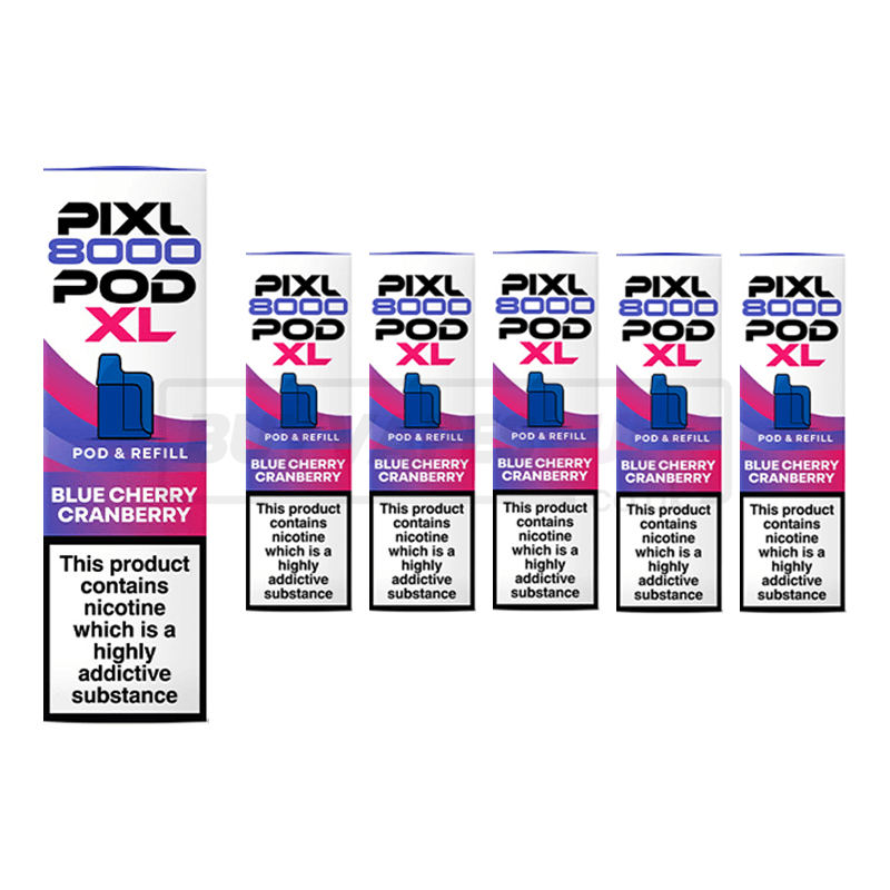 Blue Cherry Cranberry Pixl 8000 Refill Pods 5 Pack