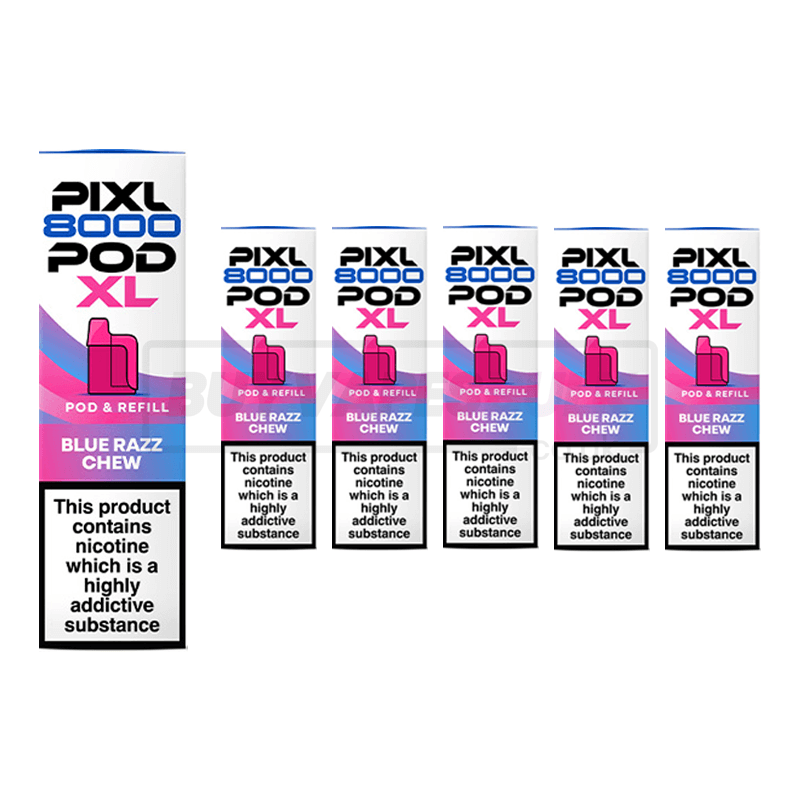 Blue Razz Chew Pixl 8000 Refill Pods 5 Pack