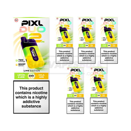 Lime Edition Pixl Duo 12K Vape Kit 5 Pack