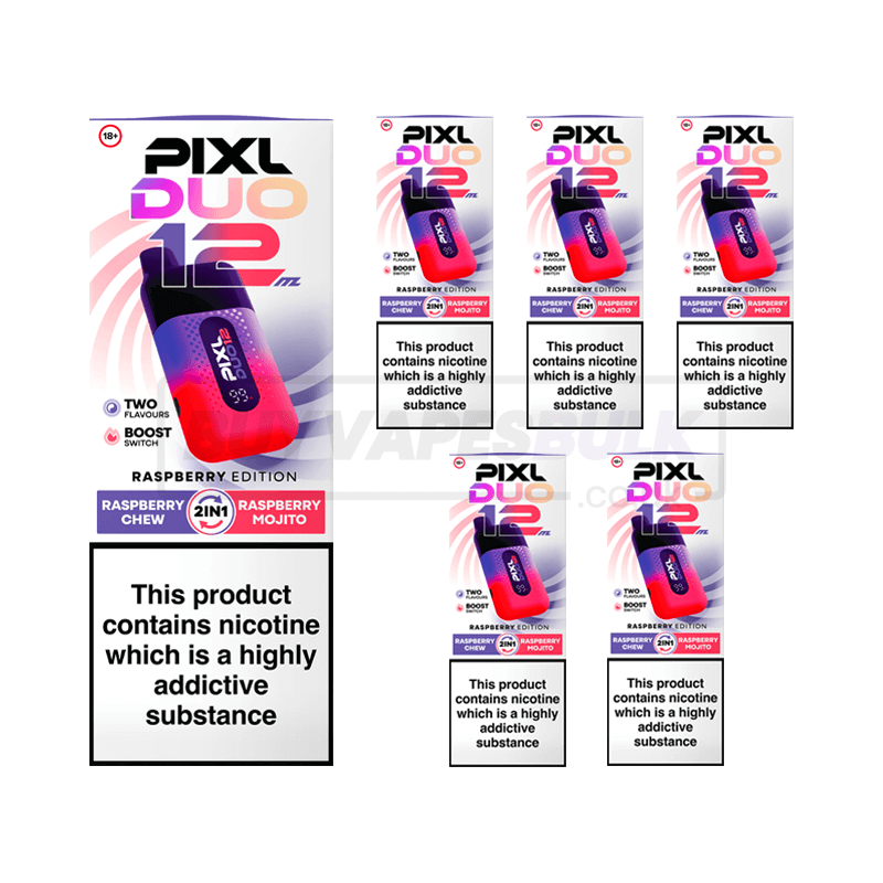 Raspberry Edition Pixl Duo 12K Vape Kit 5 Pack