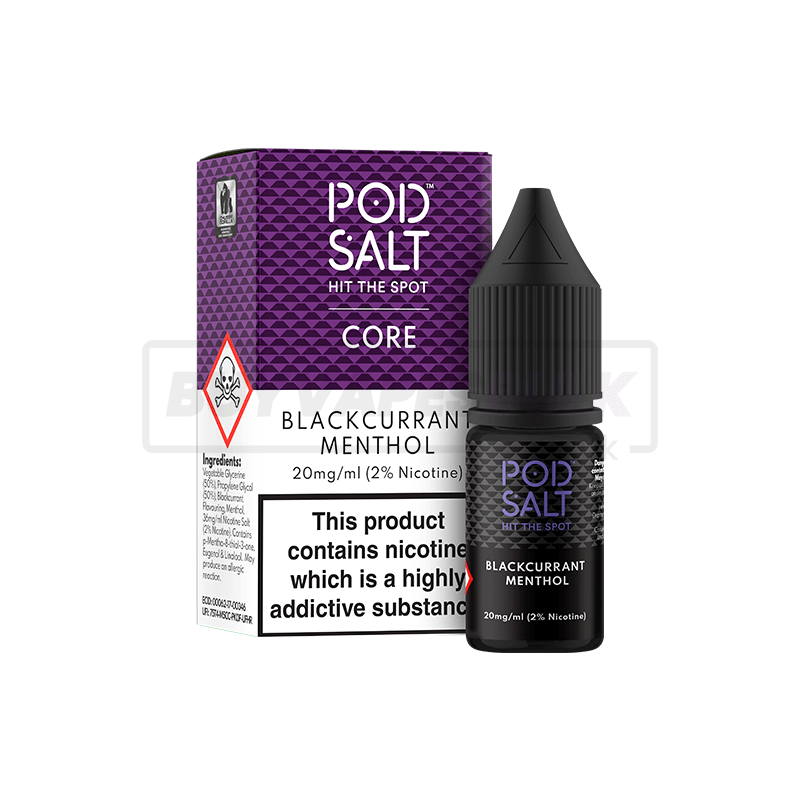 Blackcurrant Menthol Pod Salt Nic Salt E-Liquid Pack of 5 x (10ml)
