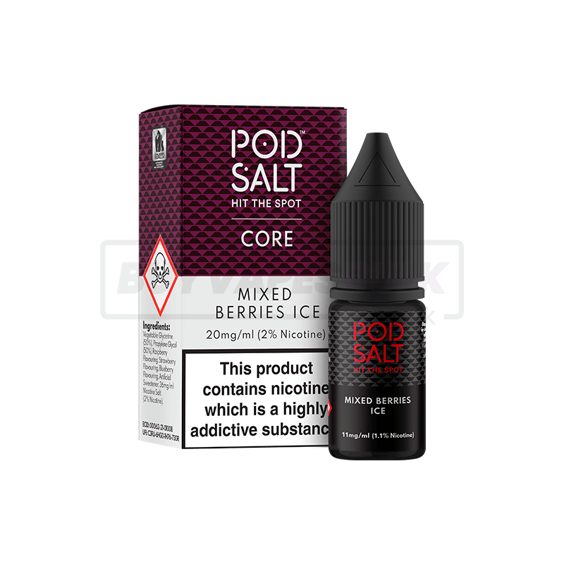 Mixed Berries Ice Pod Salt Nic Salt E-Liquid Pack of 5 x (10ml)