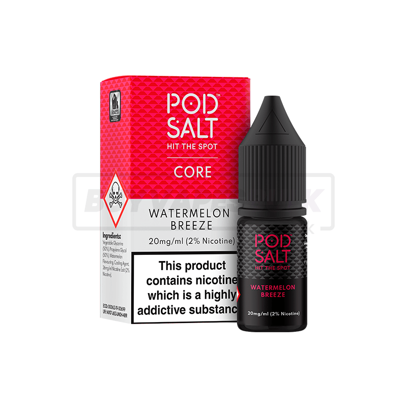 Watermelon Breeze Pod Salt Nic Salt E-Liquid Pack of 5 x (10ml)