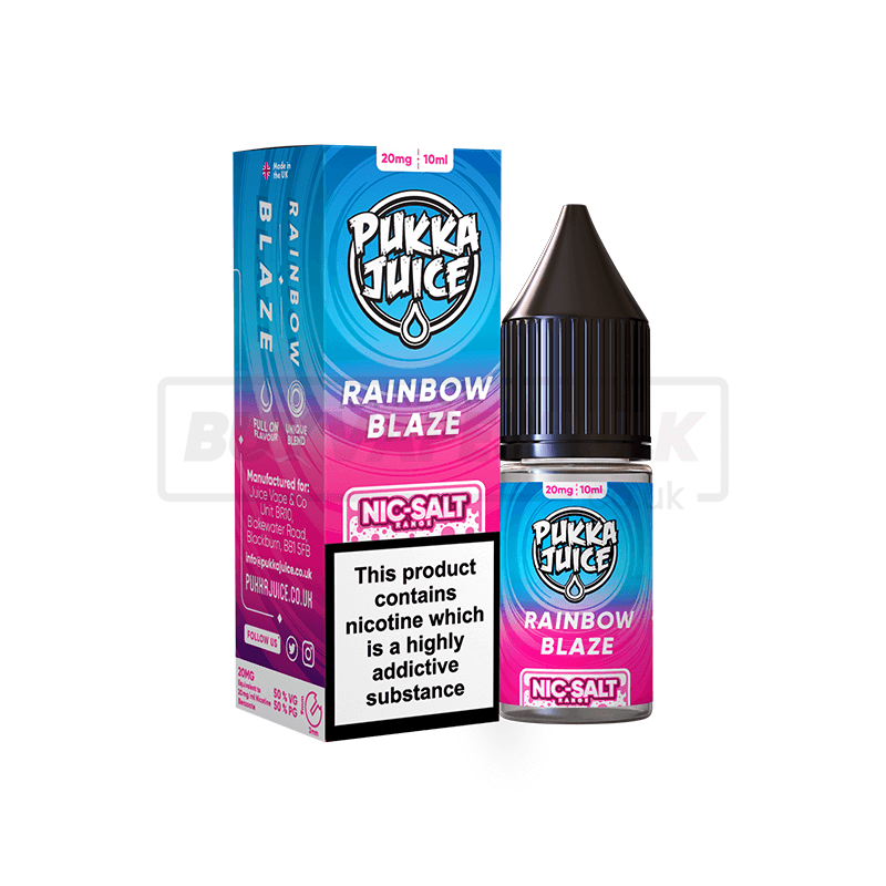 Rainbow Blaze Pukka Juice Nic Salt E-Liquid Pack of 10 x (10ml)