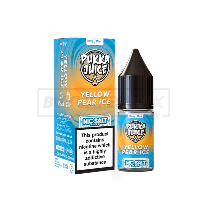 Yellow Pear Ice Pukka Juice Nic Salt E-Liquid Pack of 10 x (10ml)