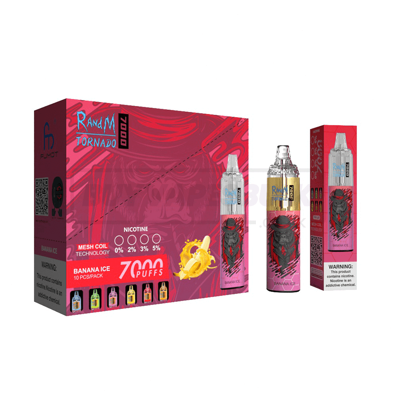 Banana Ice RandM Tornado 7000 Disposable Vape 10 Pack
