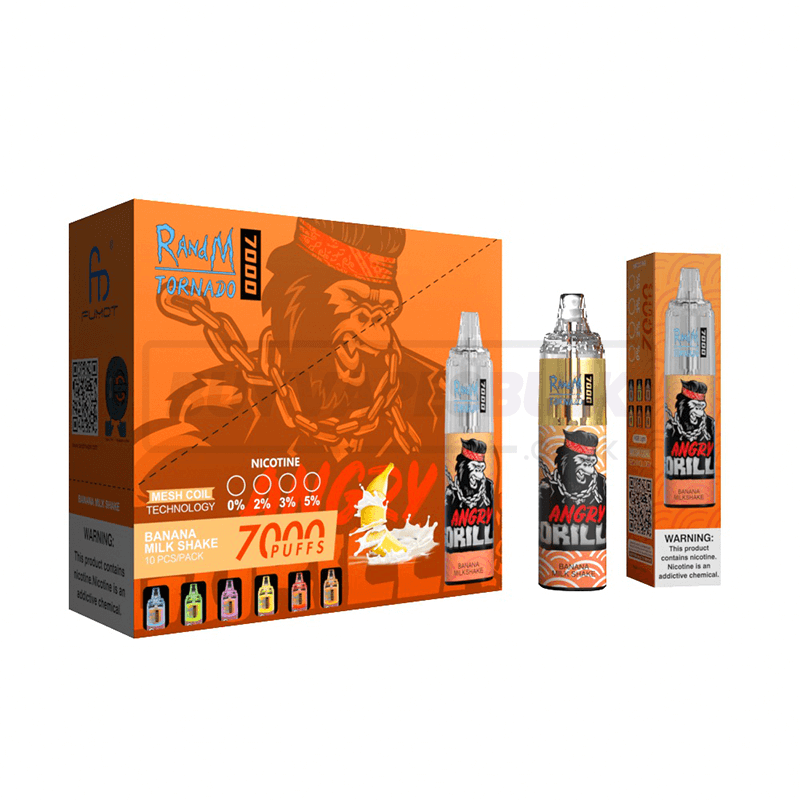 Banana Milkshake RandM Tornado 7000 Disposable Vape 10 Pack