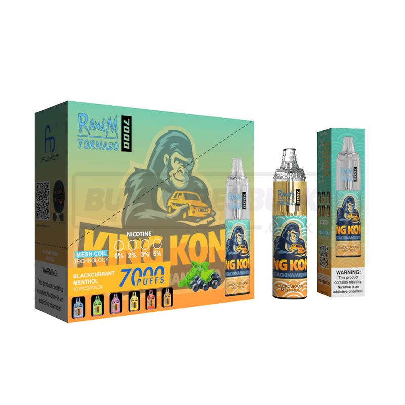 Blackcurrant Menthol RandM Tornado 7000 Disposable Vape 10 Pack