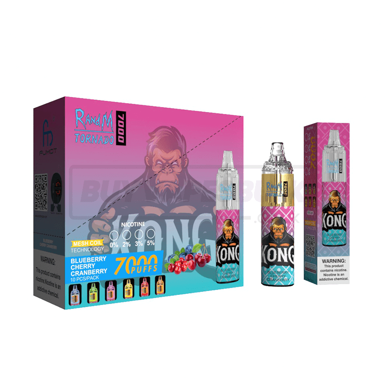 Blueberry Cherry Cranberry RandM Tornado 7000 Disposable Vape 10 Pack
