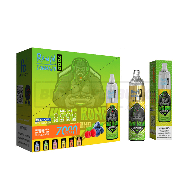 Blueberry Raspberry RandM Tornado 7000 Disposable Vape 10 Pack